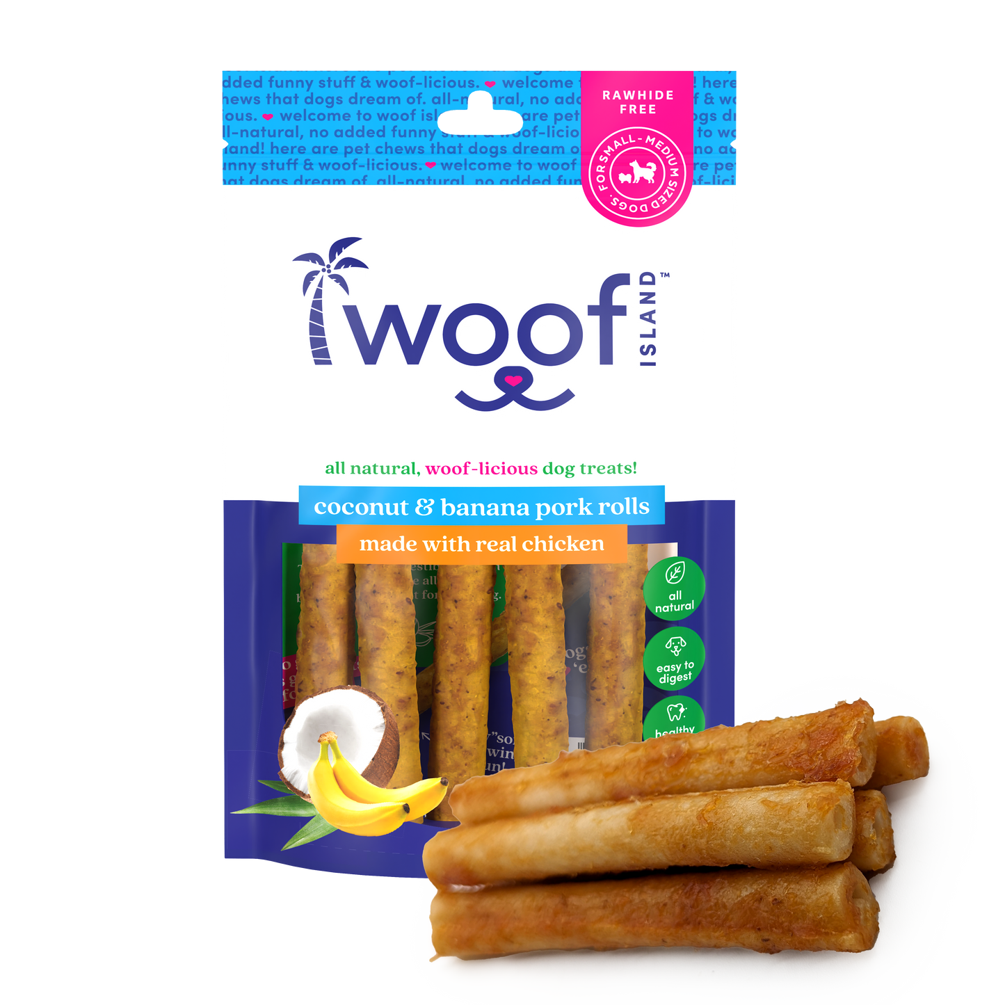 Coconut Pork Rolls with Banana & Chicken 5 pcs
