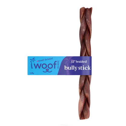 12” Braided Bully Stick for Dogs – Extra Thick & Odor-Free