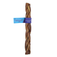 Woof Island Braided Beef Collagen Dog Chew, Long-Lasting Natural Collagen Chew for Aggressive Chewers 12 Inch