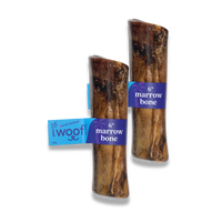 Woof Island Marrow Bone Dog Chew, Long-Lasting Natural Beef Bone for Aggressive Chewers 6 Inch