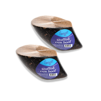 Woof Island Cow Hoof Bacon & Cheese Filled, Extra Tough Long-Lasting Natural Dog Chew for Aggressive Chewers