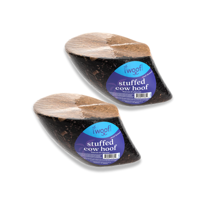 Woof Island Cow Hoof Bacon & Cheese Filled, Extra Tough Long-Lasting Natural Dog Chew for Aggressive Chewers
