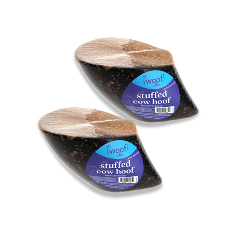 Woof Island Cow Hoof Bacon & Cheese Filled, Extra Tough Long-Lasting Natural Dog Chew for Aggressive Chewers