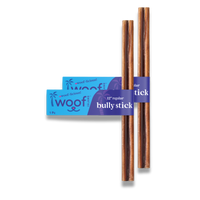 Woof Island Standard Beef Bully Stick, All Natural Single Ingredient Rawhide-Free Dog Chew for Aggressive Chewers 12 Inch
