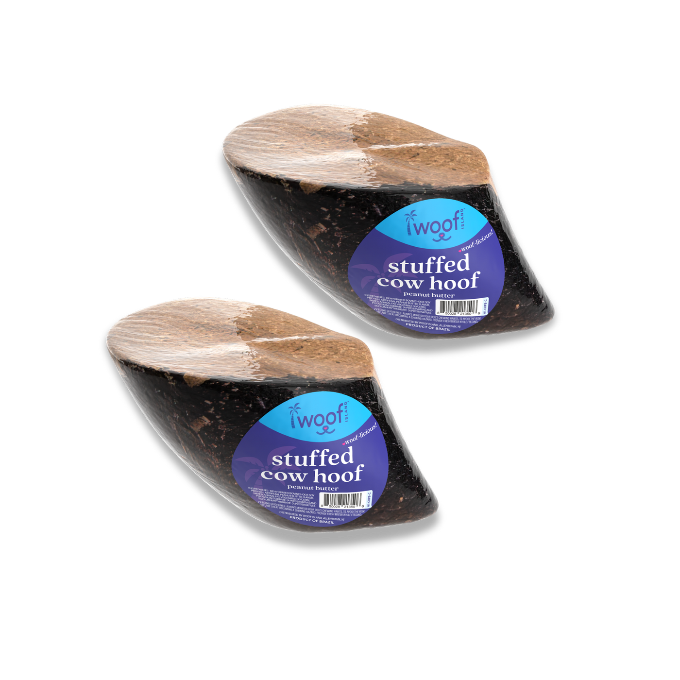 Woof Island Cow Hoof Peanut Butter Filled, Extra Tough Long-Lasting Natural Dog Chew for Aggressive Chewers