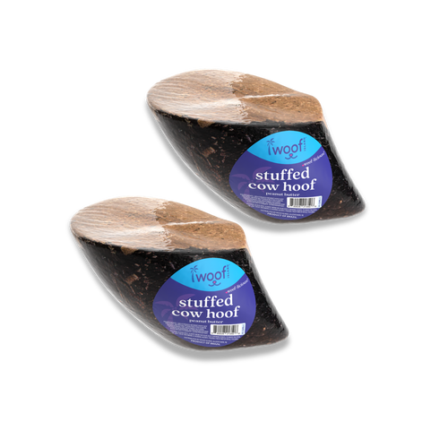 Woof Island Cow Hoof Peanut Butter Filled, Extra Tough Long-Lasting Natural Dog Chew for Aggressive Chewers