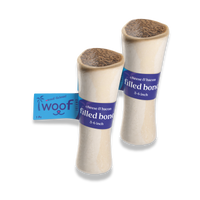 Woof Island Cheese & Bacon Filled Bone Dog Chew, Long-Lasting Natural Bone for Aggressive Chewers 5–6 Inch