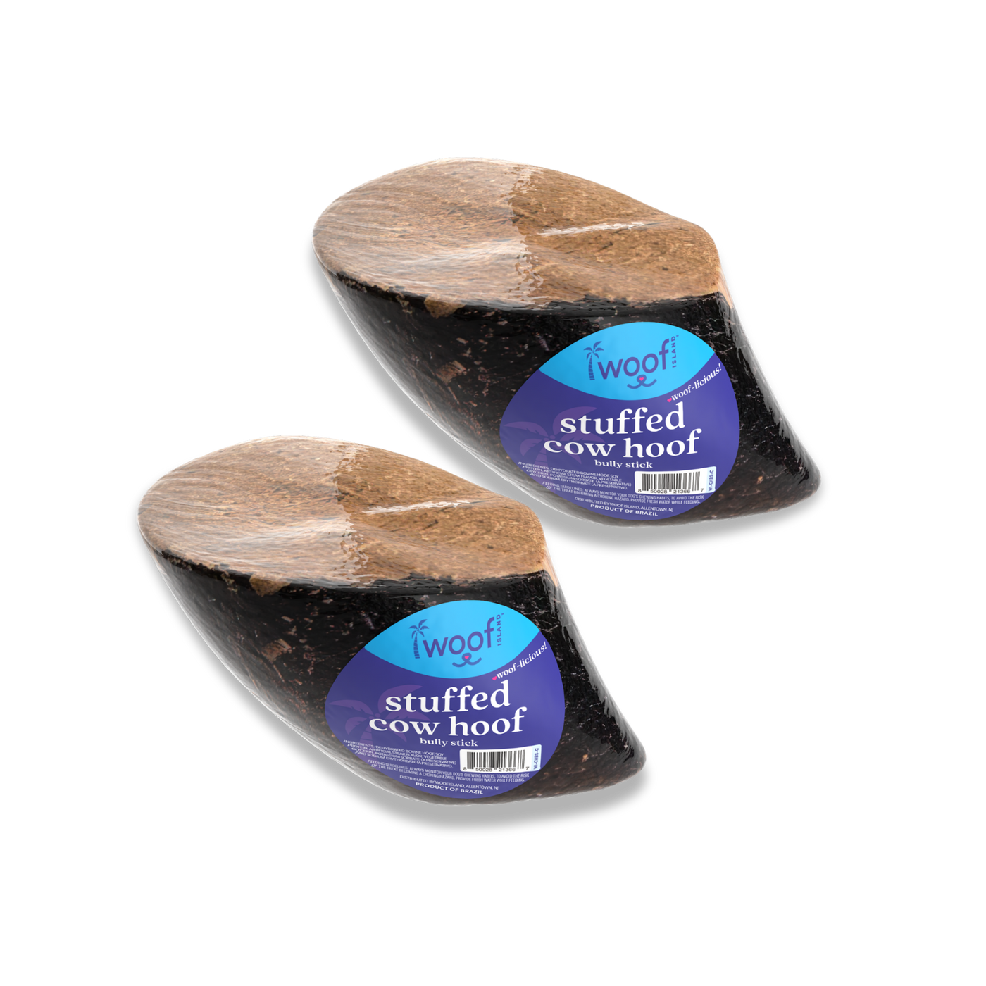 Woof Island Cow Hoof Bully Stick Filled, Extra Tough Long-Lasting Natural Dog Chew for Aggressive Chewers