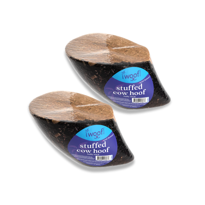 Woof Island Cow Hoof Bully Stick Filled, Extra Tough Long-Lasting Natural Dog Chew for Aggressive Chewers