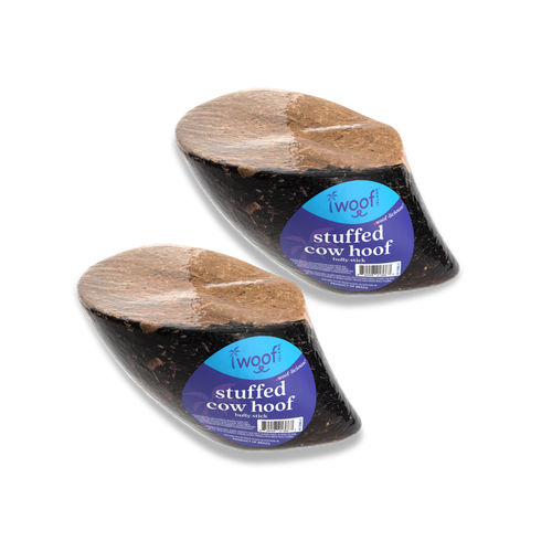 Woof Island Cow Hoof Bully Stick Filled, Extra Tough Long-Lasting Natural Dog Chew for Aggressive Chewers