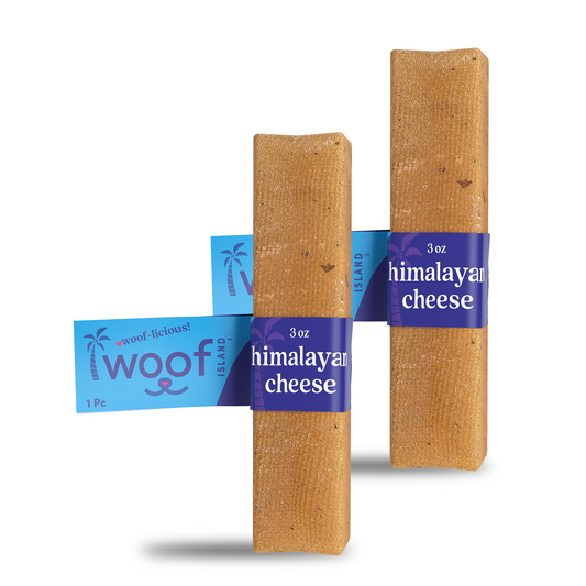 Woof Island Himalayan Yak Cheese Dog Chew, 100% Lactose-Free, Grain-Free & Long-Lasting Hard Cheese Chew - 1 Count, 3–4 oz
