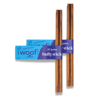 Woof Island Jumbo Beef Bully Stick, Thick Odor-Free All Natural Single Ingredient Dog Chew for Aggressive Chewers 12 Inch