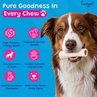 Woof Island Peanut Butter Filled Bone Dog Chew, Long-Lasting Natural Bone for Aggressive Chewers 5–6 Inch