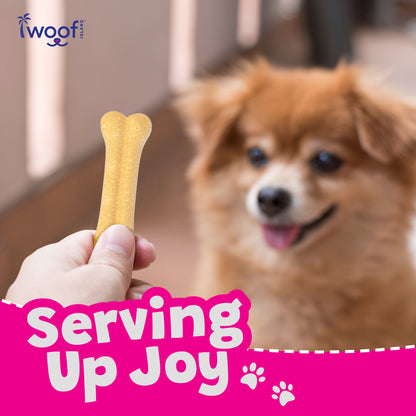Woof Island Coconut Bone Dog Chew, Rawhide-Free, Highly Digestible Dental Treat for Dogs