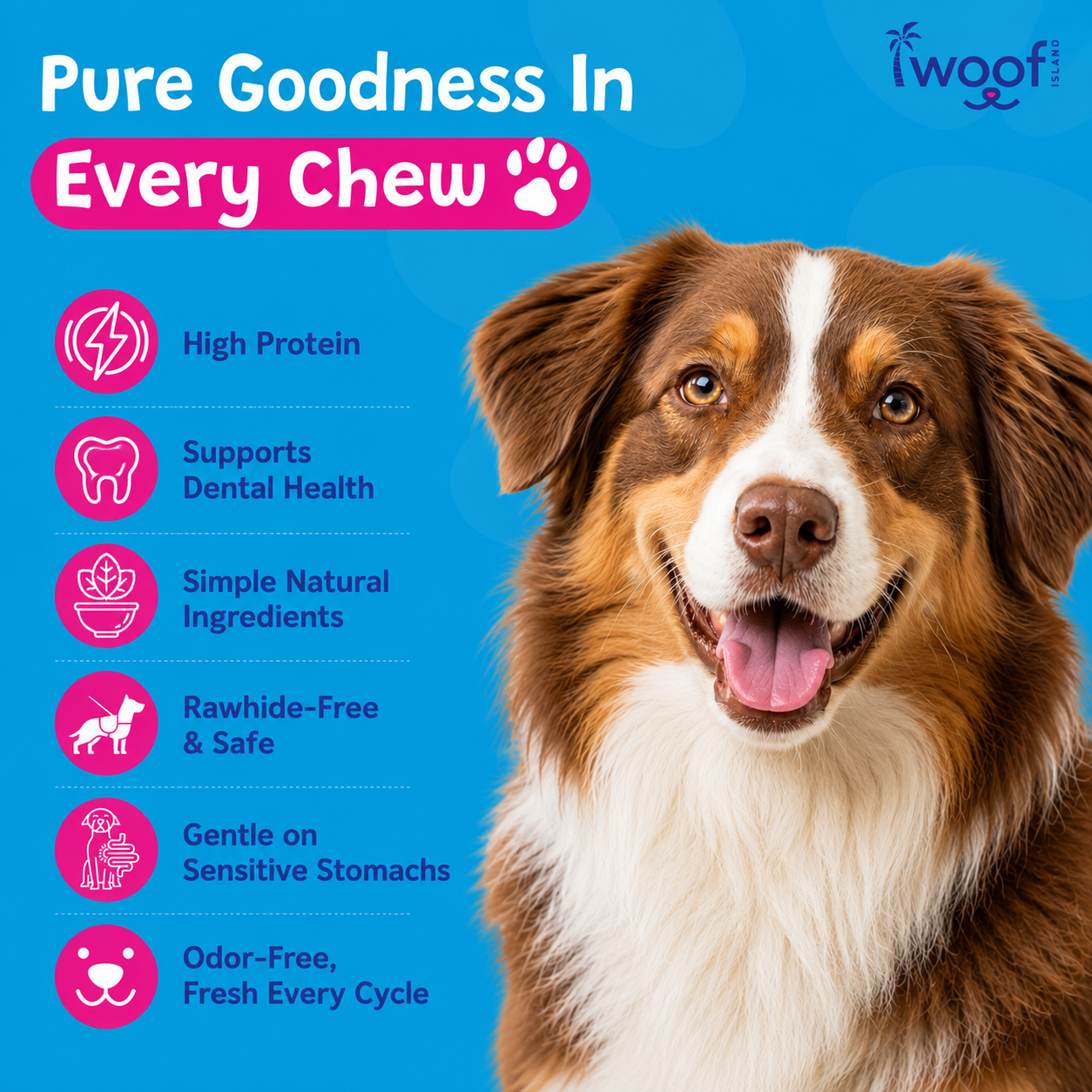 Woof Island Cow Hoof Peanut Butter Filled, Extra Tough Long-Lasting Natural Dog Chew for Aggressive Chewers