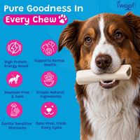 Woof Island Cheese & Bacon Filled Bone Dog Chew, Long-Lasting Natural Bone for Aggressive Chewers 5–6 Inch