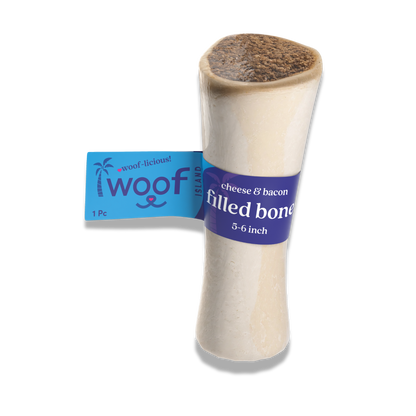 5-6” Bacon & Cheese Filled Bone for Dogs – Durable Real Beef Chew