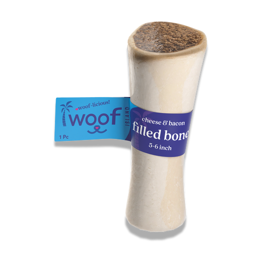 5-6” Bacon & Cheese Filled Bone for Dogs – Durable Real Beef Chew