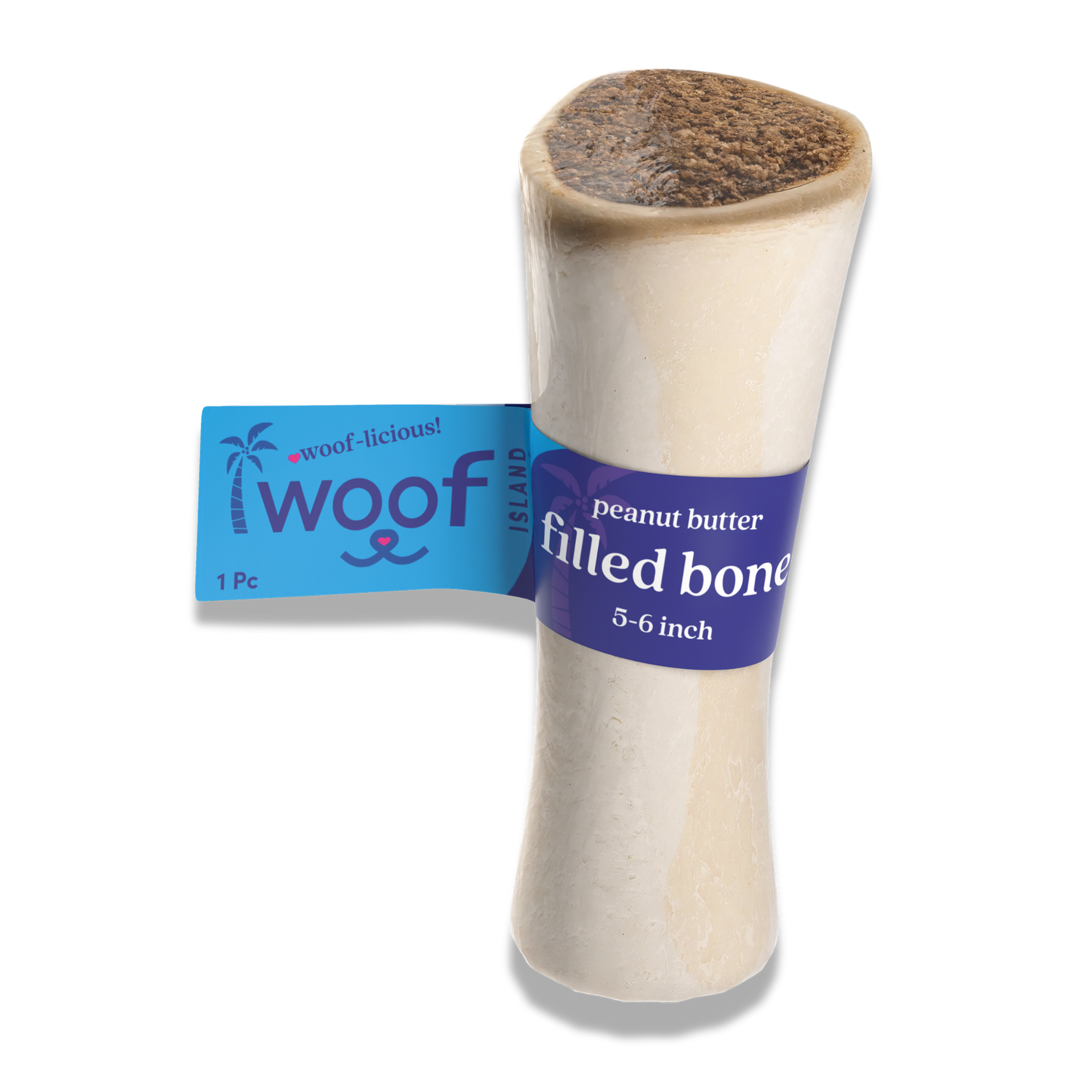 5-6” Peanut Butter Filled Bone for Dogs – Long-Lasting Beef Chew