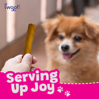 Woof Island Coconut & Banana Pork Rolls with Real Chicken Dog Chew, Rawhide-Free & Highly Digestible Dental Treat for Dogs