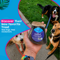 Woof Island Cow Hoof Bacon & Cheese Filled, Extra Tough Long-Lasting Natural Dog Chew for Aggressive Chewers