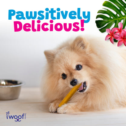 Woof Island Smoked Kalua Pork Rolls with Pineapple, High-Protein Dog Chews
