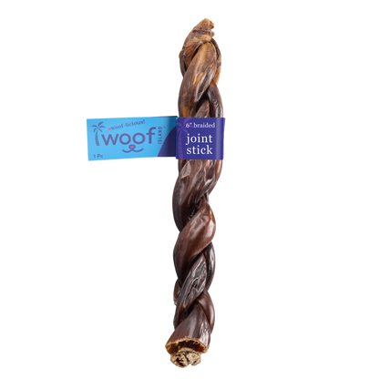 6-Inch Braided Joint Health Sticks for Dogs – Natural Rawhide-Free Beef Gullet