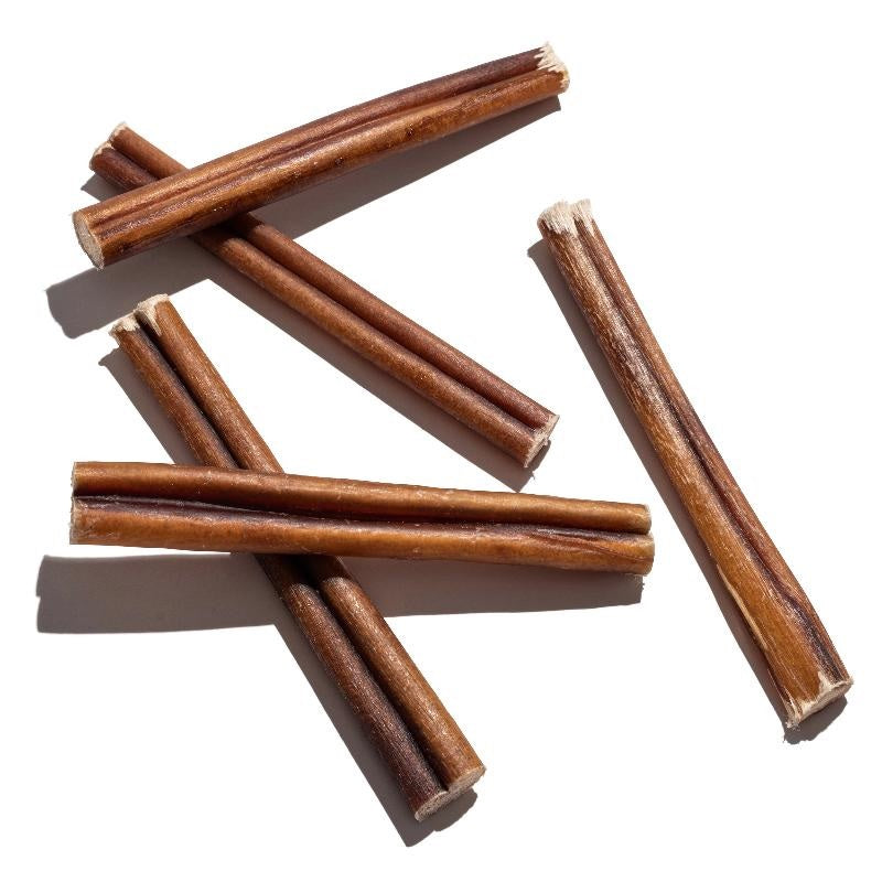 Woof Island Standard Beef Bully Stick, All Natural Single Ingredient Rawhide-Free Dog Chew for Aggressive Chewers 6 Inch