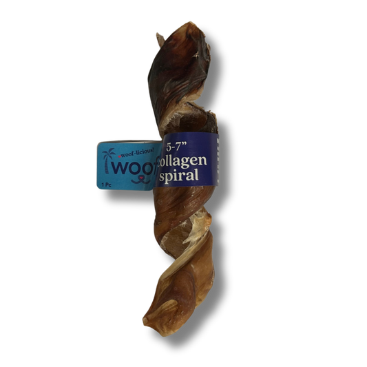 6-Inch Spiral Beef Collagen Sticks for Dogs – Natural Rawhide-Free Chew
