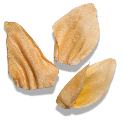 White Cow Ear Dog Chews – Clean, Low-Fat & Stain-Free Natural Treat