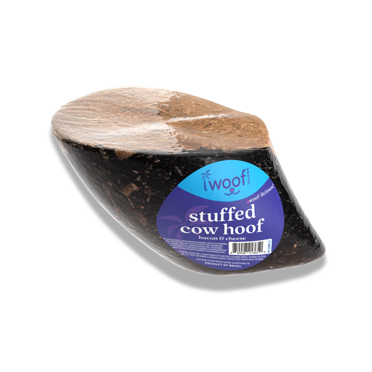 Durable Bacon & Cheese Stuffed Cow Hoof for Aggressive Chewers
