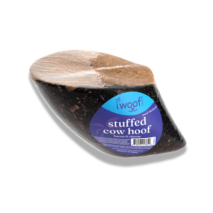 Durable Bacon & Cheese Stuffed Cow Hoof for Aggressive Chewers