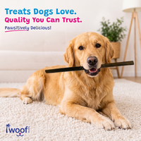 Woof Island Beef Collagen Stick, Long-Lasting Natural Collagen Rawhide-Free Dog Chew for Aggressive Chewers 12 Inch
