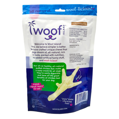 Puffed Chicken Feet Dog Treats – 20 Pack