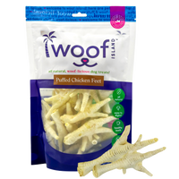 Woof Island Puffed Chicken Feet Dog Treats, 100% Natural, Rawhide-Free & High-Protein Chews for Dogs
