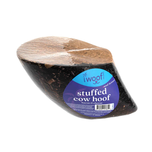 Durable Bacon & Cheese Stuffed Cow Hoof for Aggressive Chewers