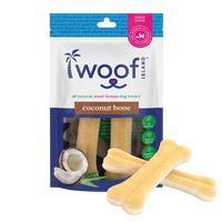 Woof Island Coconut Bone Dog Chew, Rawhide-Free & Highly Digestible Dental Treat for Dogs