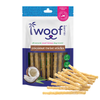 Woof Island Coconut Twist Stick Dog Chew, Rawhide-Free & Highly Digestible Dental Treat for Dogs