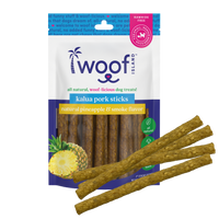 Woof Island Smoked Kalua Pork & Pineapple Dog Sticks, High-Value Training Treats for Dogs